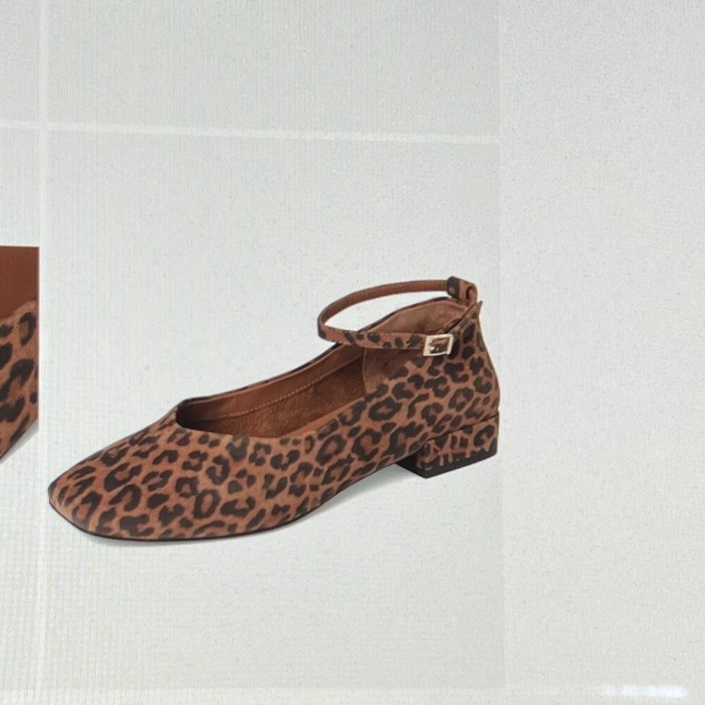 Seychelles® Leopard Flats, Leather, Size 8, Like New